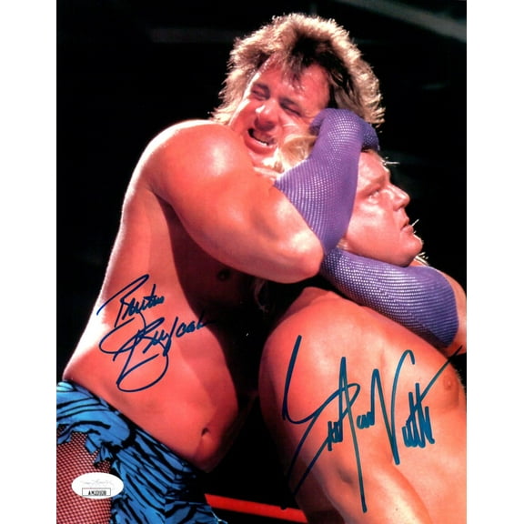 Greg Valentine Brutus Beefcake Signed Autographed 8X10 Photo WWF Headlock JSA