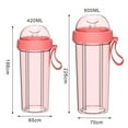 thumbnail image 3 of NUZYZ 420/600ml Dual Straw Separate Drink Water Beverage Bottle Couples Gift, 3 of 8