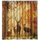 thumbnail image 1 of Cortina de ducha ABPHQTO Gold Fall And Elk Impermeable 150x180 cm, 1 of 2