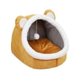 thumbnail image 4 of Cama cueva para gatos, camas para mascotas, tiendas de campaña con pelotas de juguete interactivas, nido, casa para perros antideslizante, muebles par , amarillos, L, 4 of 8