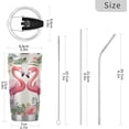 thumbnail image 3 of SKYSONIC Flamingo Tumbler Stainless Steel Double Wall Vacuum Reusable Insulated Mug with Straw and Built-in Coaste for Cold and Hot Beverages, 20oz, 3 of 7