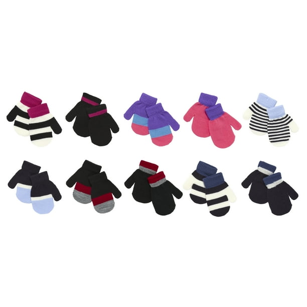 Pack of 12 Toddler Mittens Baby Boy Girls Winter Warm Mittens Kids