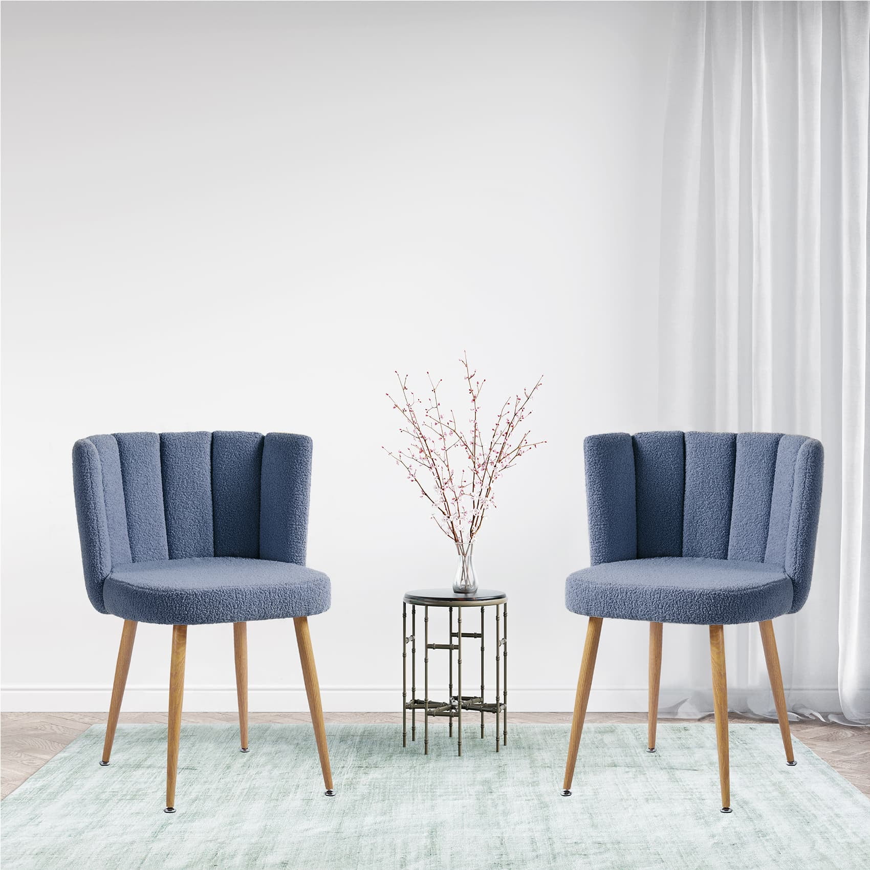 MAYEERTY Modern Blue Dining Chairs Set of 2 - For Dining/Living Room