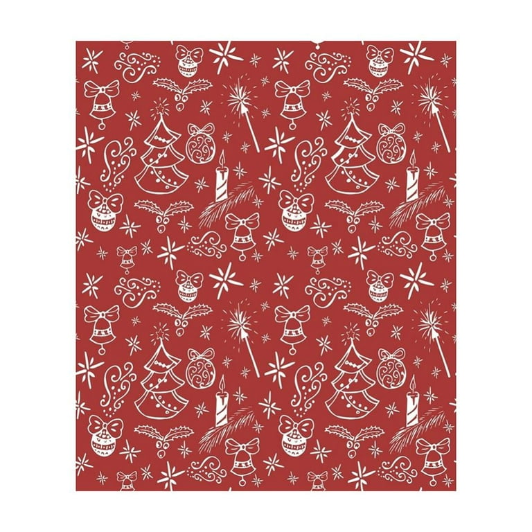 Christmas Photo Collage Holiday Red Newspaper Wrapping Paper Sheets