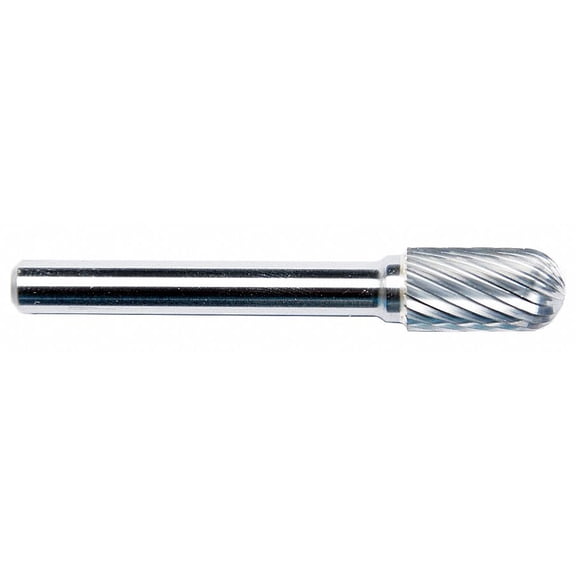 1/8" Carbide Bur, Cylindrical Ball Nose, Single Cut, SC-11