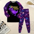 thumbnail image 2 of Pandaie 2-8Y Boys Girls Pajamas Set 2 Piece Kids Carnival Dinosaur Long Sleeve Sweatshirt Pullover Pants Cotton Fall Winter Cloths Outfits Black 2-3 Years, 2 of 5