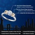 thumbnail image 2 of Gem Stone King 925 Sterling Silver White Moissanite and Peach Morganite Engagement Ring for Women | 1.60 Cttw | Round 6MM | Gemstone Birthstone | Size 9, 2 of 7