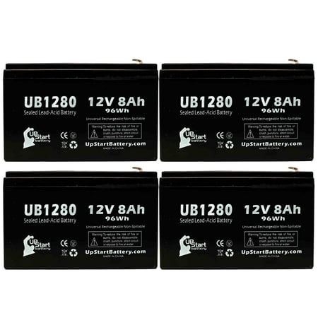 4x Pack - Compatible Best Technologies BAT0370 Battery - Replacement UB1280 Universal Sealed Lead Acid Battery (12V, 8Ah, 8000mAh, F1 Terminal, AGM, SLA) - Includes 8 F1 to F2 Terminal (Best Price Canon 24 70 F2 8 Lens)