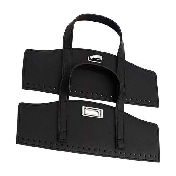 ZheElen Crochet Bag Handles with Twist Lock Bag your own bags with Accessories with Holes Purse Handles Black