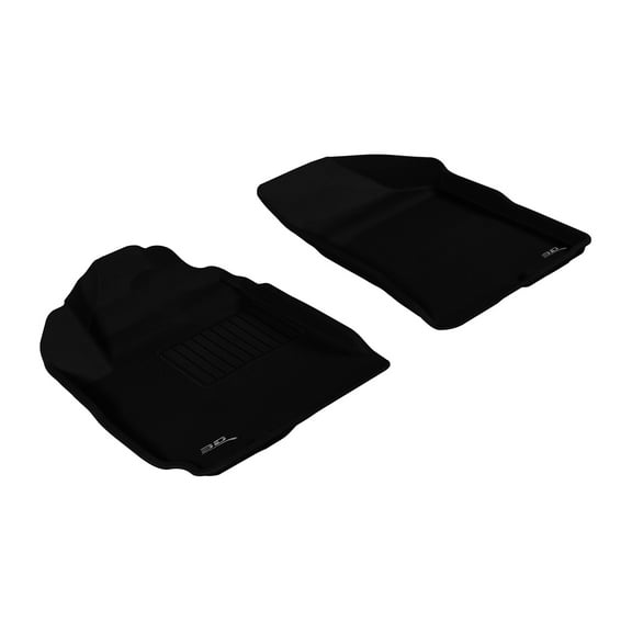 3D MAXpider Front Row Custom Fit All-Weather Floor Mat for Select Hyundai Santa Fe Models - Kagu Rubber (Black)