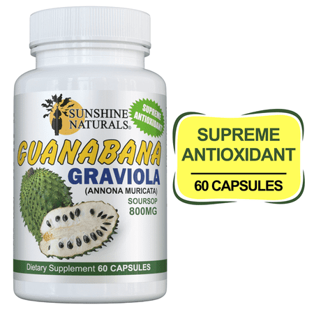 Sunshine Naturals Guanabana Graviola Dietary Supplement 60 Capsules, Weight Management Supplements, 3 Pack