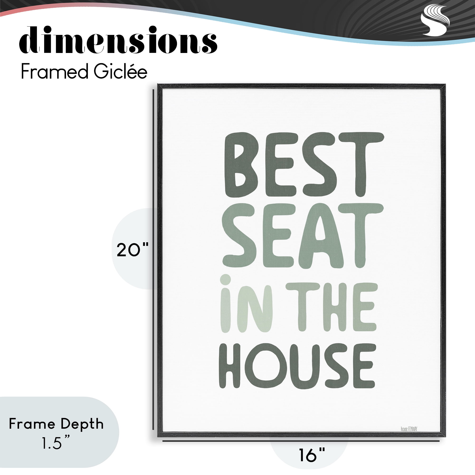 Stupell Industries Green Best Seat in House Black Framed Giclee Art, design by House Fenway