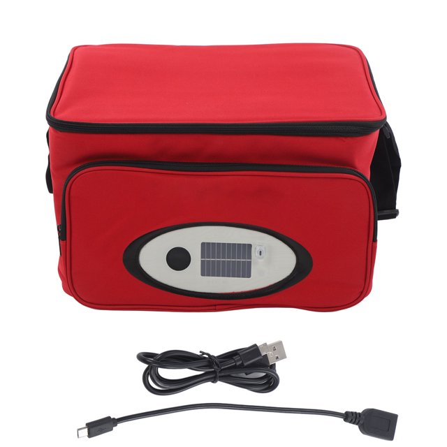 Paquete de hielo con altavoz Bluetooth con aislamiento solar, 5 modos, altavoz LED USB, bolsa refrigeradora de viaje, mochila para picnic, color rojo