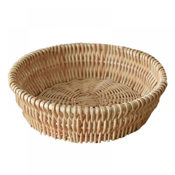 Wicker Bread Basket Fruit Basket Willow Handwoven Round Shallow Basket