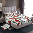 thumbnail image 1 of Erosebridal Cardinal Bird Bed Sheets Full, Birch Branches Bedding, Microfiber, 1 of 6