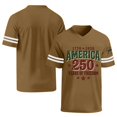 thumbnail image 5 of Zimjoy 250 Years of Freedom Men's Patriotic Cotton V Neck Jersey T-Shirt 1776-2026 America Striped Short Sleeve Tee for 4th of July Casual Sports Brown XL, 5 of 5