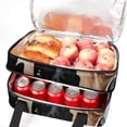thumbnail image 5 of Cattle Large Capacity Double Layered Insulated Refrigerated Lunch Bag with Two Compartments, Carry Handle - 7.1x11.4x16.1 Inches, 5 of 6
