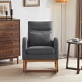 thumbnail image 4 of UBesGoo Rocking Accent Chair Armchair Reading Chair, Comfy Single Sofa Rocker with Sturdy Wooden Frame for Living Room Bedroom Gray, 4 of 8
