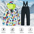 thumbnail image 4 of Otqutp Children Windproof Outwear Boys Girls Ski Jacket Long Sleeve Snow Jacket Pants Suits Windproof Winter Coats Thick Warm Outerwear(I,3-4 Years), 4 of 6