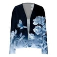 thumbnail image 5 of Aboser Womens Open Front Long Sleeve Cardigan Sweaters Trendy Floral Printing Cover Ups Lightweight Casual Bolero Cardigans, 5 of 6