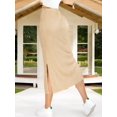 thumbnail image 4 of Falda casual MIDI LÁPIZ Malabis para MUJER COLOR BEIGE con ABERTURA LATERAL unitalla, 4 of 5