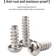 thumbnail image 4 of Paquete de 100 tornillos autorroscantes - Acero inoxidable 304 M2 Tornillos autoperforantes de cabeza cruzada Phillips Tornillos de cabeza plana redonda de metal Pernos de fijación, M2 * 4/1, 4 of 5
