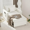 thumbnail image 6 of YODOLLA 3-in-1 Futon Convertible Sleeper Sofa Bed Chair for Living Room,Pull Out Couch in White, 6 of 7