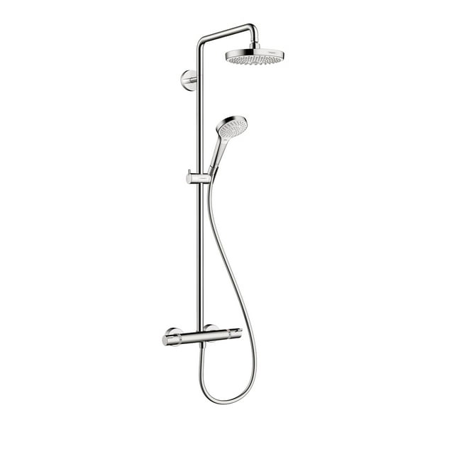hansgrohe Croma Select S Réglable en Hauteur, Ensemble de Douche QuickClean en Chrome, 27254001