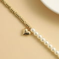 thumbnail image 4 of LYMAYTER Collier pour Adolescentes Collier pour Femmes - Cœur Lisse, Fausse Perle, Ajustable-Cyyltable, 4 of 6