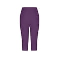 thumbnail image 5 of HAJWOH Women’s Capri Leggings Elastic Waist High Waist Knee Length Leggings Stretch Summer Lightweight Pants Athletic Running Workout Yoga Pants, 5 of 6