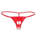 thumbnail image 1 of Aislor Culottes en Cuir pour Hommes Lingerie Taille Basse Micro Shorts Métalliques String Bas Rouge m, 1 of 5