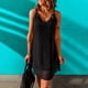 thumbnail image 2 of Vestido corto holgado con tirantes de encaje de color sólido para mujer a la moda de verano para mujer Fridja  hj1251, 2 of 9