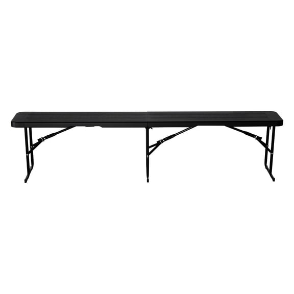 6FT Portable Picnic Camping Bench, Foldable Outdoor Seating with Carry Bag, 2-Pack, Black