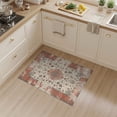 thumbnail image 2 of ODIKA 3'x5' Washable Area Rug Non-Slip, Flatweave, Easy Care Vintage Oriental Medallion With Distressed Floral Scroll Border Accents for Hallway, Laundry Room, 2 of 7