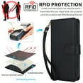 thumbnail image 6 of Compatible with iPhone 12 Pro Max Wallet Case, [6 Card Slots] PU Leather ID Credit Holder Folio Flip [RFID Blocking] Kickstand Double Magnetic Clasp Phone Cover & Wrist Strap,Black, 6 of 13