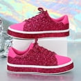 thumbnail image 6 of ZRBYWB Womens Shoes Casual Thick Soled Sneakers New Glossy Fashion Ladies Shoes Low Top Lace Up Flat Shoes Couples Trendy Shoes Breathable, 6 of 9