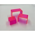 thumbnail image 4 of T'z Tagz New 2 Inch Deep 3 Piece Neon Red/Pink Acrylic Riser Display Stand Set 2, 4 of 7