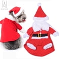 thumbnail image 4 of GustaveDesign Dog Christmas Santa Claus Coat, Funny Pet Cosplay Costume with a Cap, Puppy Fleece Warm Jumpsuit Coat Xmas Suit (L Size), 4 of 8