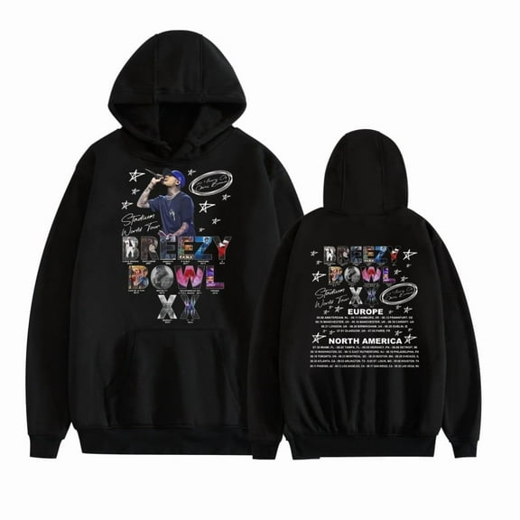 BREEZY BOWL XX PREGAME Hoodie Chris Brown Women's Men's Printed Sweatshirt Fashion Long Sleeve Hoodie