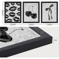 thumbnail image 2 of Hieng Coquette Bow Lip Wall Art Vintage Fashion Black and White Cherry Posters Preppy Aesthetic Picture Ma Cherie Canvas Prints for Girly Dorm Bedroom Wall Decor（Only canvas）, 2 of 6