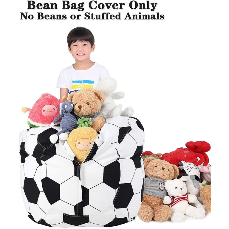Lukeight Stuffed Animal Storage Bean Bag Chair for Kids Zipper