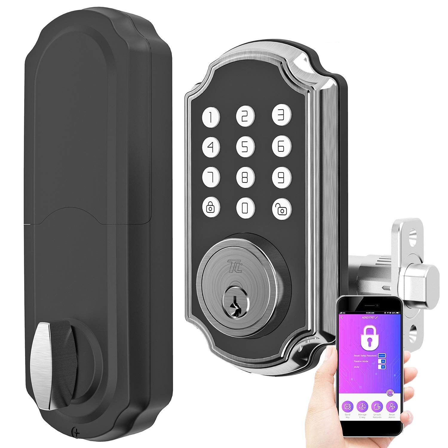 Advanced Security Turbolock Keyless Smart Lock Keypad With Automatic Locking Battery Backup Easy Installation No Bluetooth Bronze Walmart Com Walmart Com