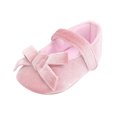 thumbnail image 3 of Toddler Girl Sneakers Sizes 6-12 Months Soild Colour Bowknot Princress Soft Sole Floor Barefoot Non Slip First Walkers Prewalker Pink Baby Shoes, 3 of 7