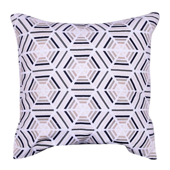 Embroidered Pillow 20x20" Beige
