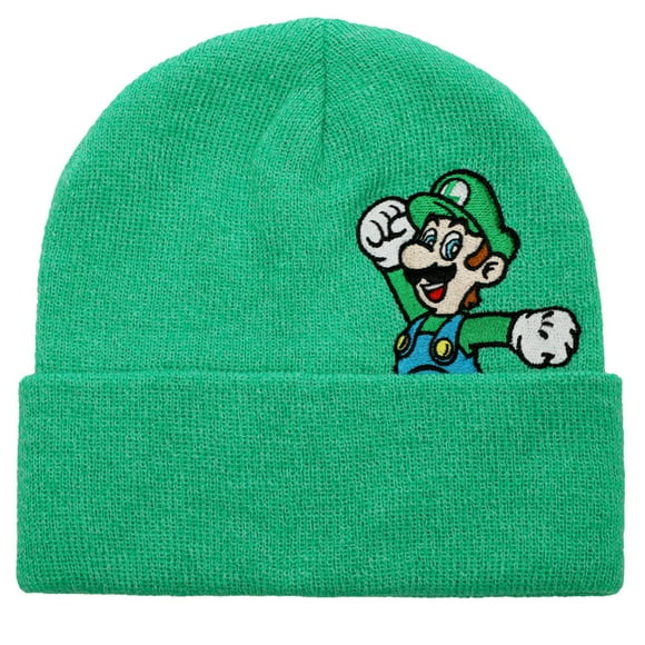 Nintendo Super Mario Bros Luigi Adult Green Beanie