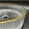 thumbnail image 5 of Cowrie 16" Tempered Glass Circular Vessel Bathroom Sink - Clear with Gold Rim, 5 of 14