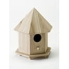 Plaid Unpainted Wood Surface, Gazebo Bird House, 1 Piece, 6.75" x 9" x 5.75"