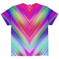 thumbnail image 2 of Mirrored Light Beams Pastel Rainbow All Over Youth T Shirt Multi YMD, 2 of 2