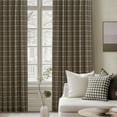 thumbnail image 6 of NICETOWN Plaid Curtains 84 inches Long, Linen Grid Pattern Light Filtering Privacy Shade for Living Room Bedroom, Farmhouse Rod Pocket Back Tab Semi Sheer Curtains, Taupe, 2 Panels, 6 of 8