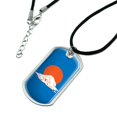 thumbnail image 2 of Global Warming Polar Bear Melting Military Dog Tag Pendant Necklace with Cord, 2 of 4